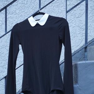 ALICE + OLIVIA White Collared Body Suit